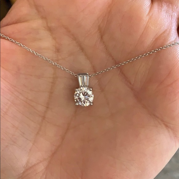 Sterling Silver 1.5ct Round Solidarity Necklace